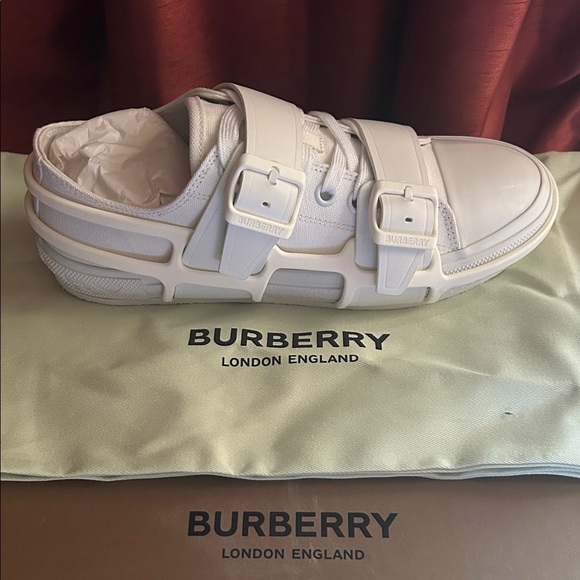 Burberry White Strap Sneakers - Picture 1 of 4